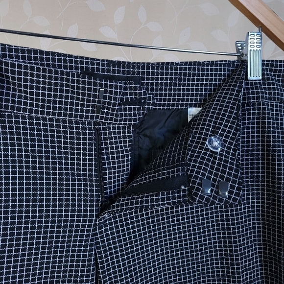 Banana Republic Sloan Fit Windowpane Check Career Trouser Pants Black 6 Petite - Picture 9 of 16